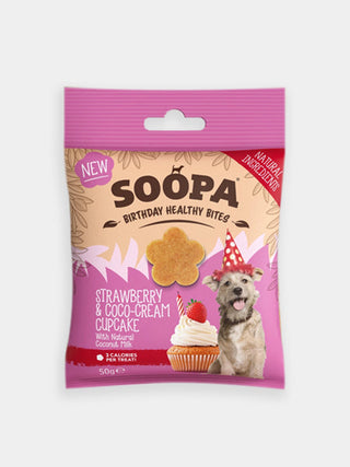 Friandises naturelles pour chien - cupcake coco et fraise