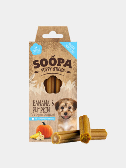 Bâtonnets à mâcher pour chiot - Banane et Citrouille