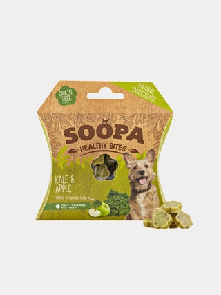 Friandises naturelles pour chien - chou kale et pomme - Riche en antioxydants et vitamines, Seulement 3 calories par friandise