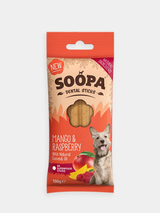 Bâtonnets à mâcher pour chien - mangue et framboise