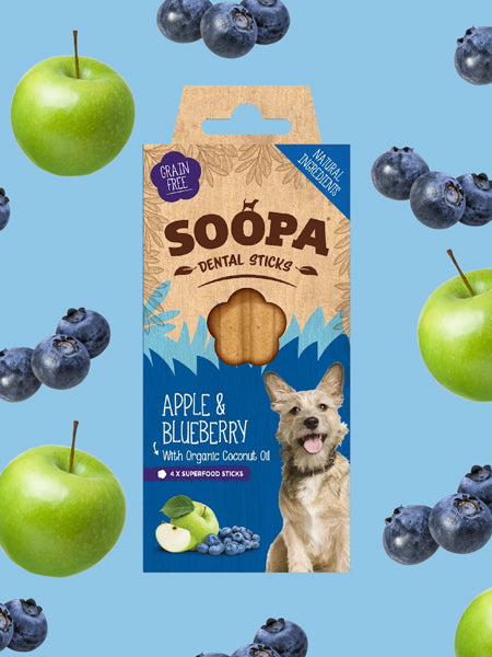 Bâtonnets à mâcher pour chien - Pomme et Myrtille