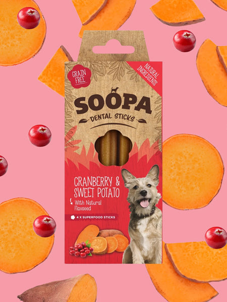 Bâtonnets à mâcher pour chien - Cranberry et Patate douce