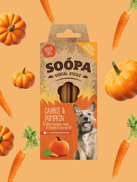 Bâtonnets à mâcher pour chien - Carotte et Citrouille