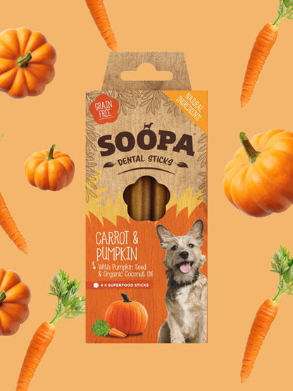 Bâtonnets à mâcher pour chien - Carotte et Citrouille