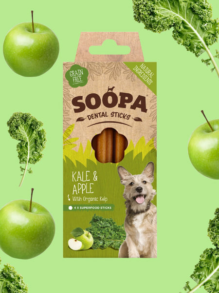 Bâtonnets à mâcher pour chien - Chou Kale et Pomme