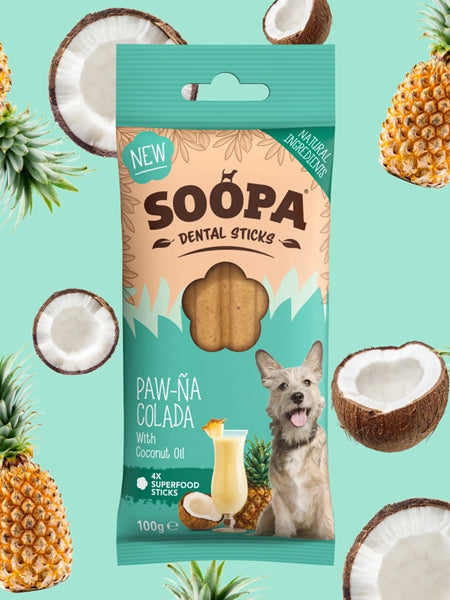 Bâtonnets à mâcher pour chien - Paw-Na Colada 🥥🍍 - Soopa