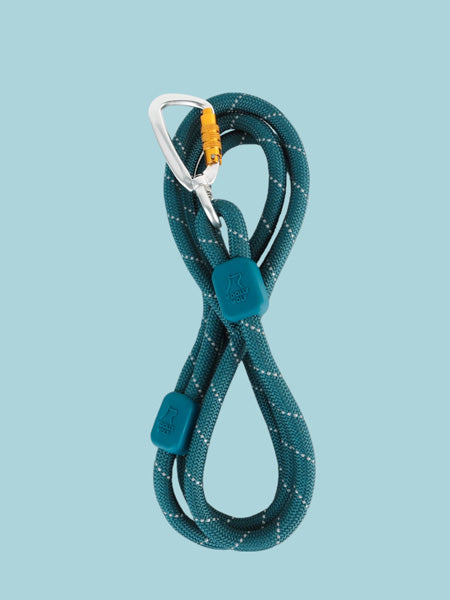 Laisse en corde recyclée pour chien - Deep teal - Woolly Wolf