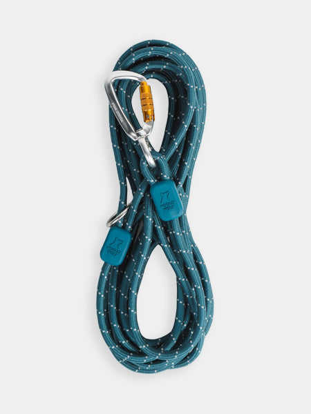 Longe en corde recyclée pour chien - Deep teal - Woolly Wolf