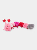 Peluche pour chien - mille-pattes valentin - 7 squeakers répartis dans le corps, Édition limitée Saint-Valentin, Poil tout doux