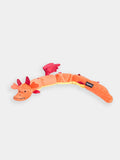 Peluche pour chien - zippy dragon rouge - 5 squeakers intégrés, Design unique et adorable, Occupe l'attention mentale du chien