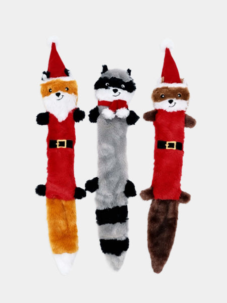 3 Peluches de Noël pour chien  - Zippy Paws- Santa Skinny Peltz