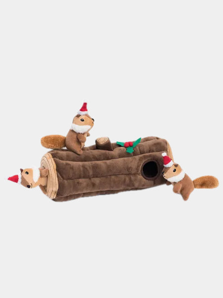 Jouet d'occupation pour chien original - Bûche Ecureuils Noel - ZippyPaws
