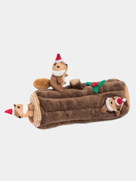 Jouet d'occupation pour chien original - Bûche Ecureuils Noel - ZippyPaws
